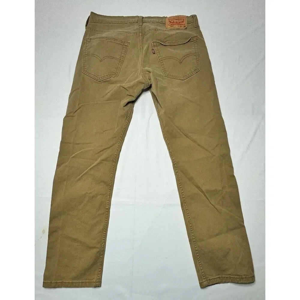 Levis 502 Men's Regular Fit Tapered‎ Leg Tan Denim Jeans - Size 32x27.5*